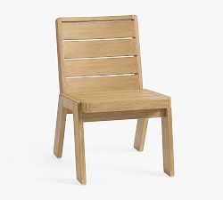 Open Box: Modern Farmhouse FSC® Eucalyptus Outdoor Dining Side Chair Frame, Individual - Coastal Beachwood