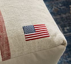 Patriotic Striped Pouf