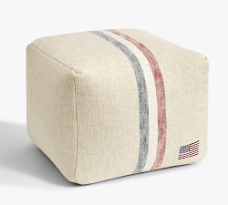 Patriotic Striped Pouf