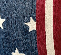 Stars and Stripes Embroidered Outdoor Pillow