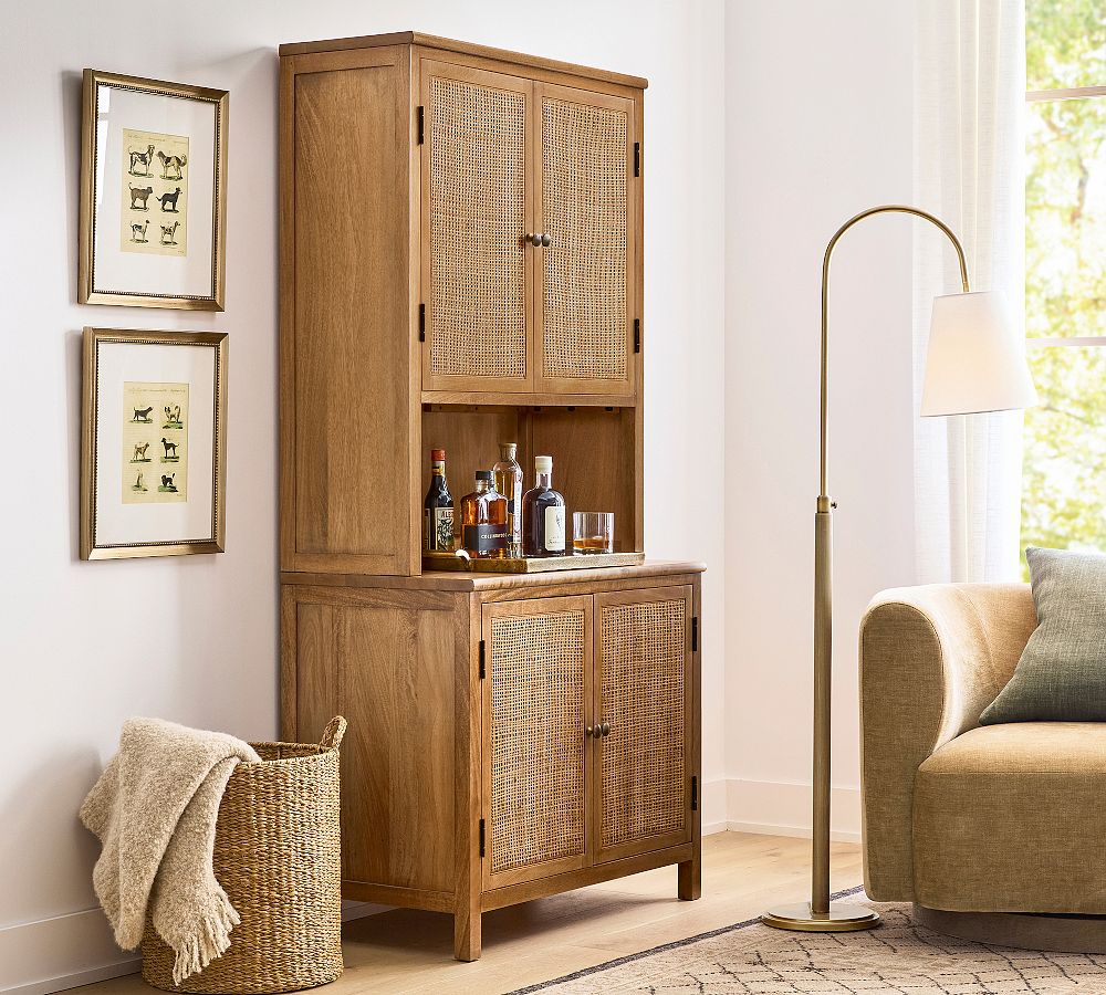 Channing Cane Tall 2-Piece Storage Cabinet (36") by Pottery Barn