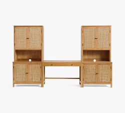 Channing Cane Storage Cabinet Desk (120")