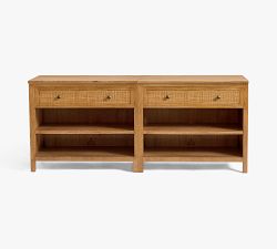 Channing Cane Storage Shelf Console (72")