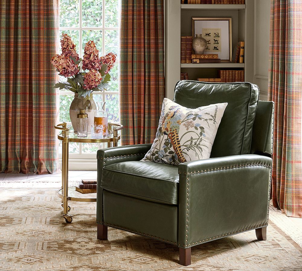 Tyler Square Arm Leather Recliner by Pottery Barn