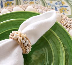 Tava Shell Handwoven Napkin Rings -  Set of 4