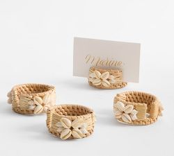 Tava Shell Handwoven Place Card Holders - Set of 4