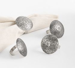 Western Etched Metal Napkin Rings - Set of 4