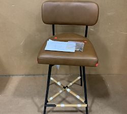 Open Box: Maison Leather Swivel Counter Stool (25") - Signature Maple, Bronze