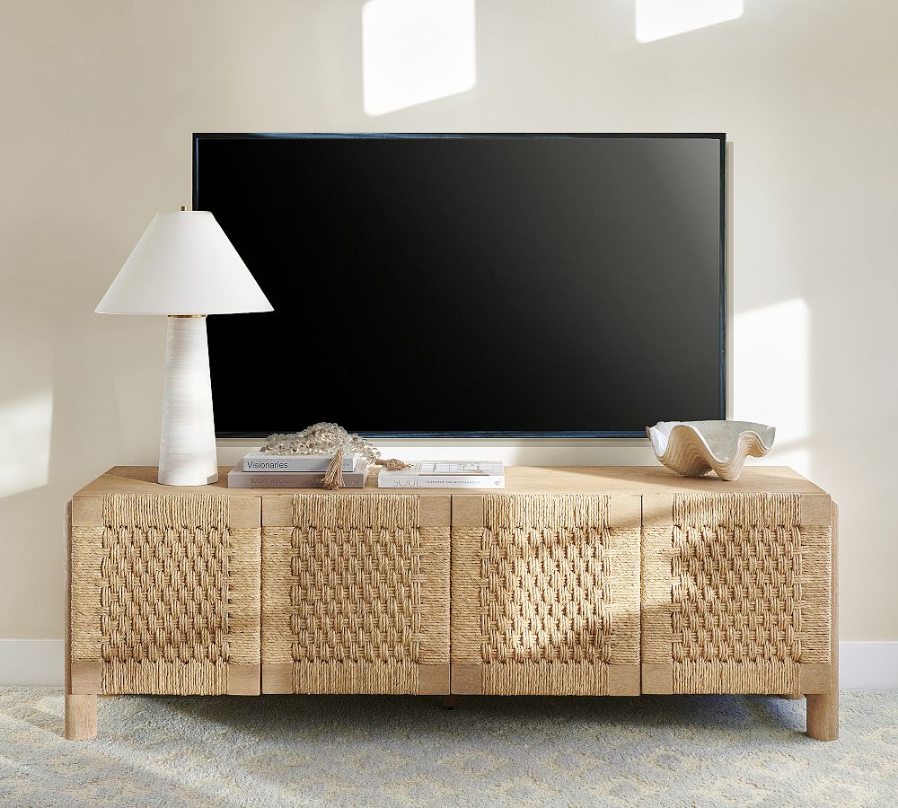 Bolinas Woven Media Console (75") by Pottery Barn