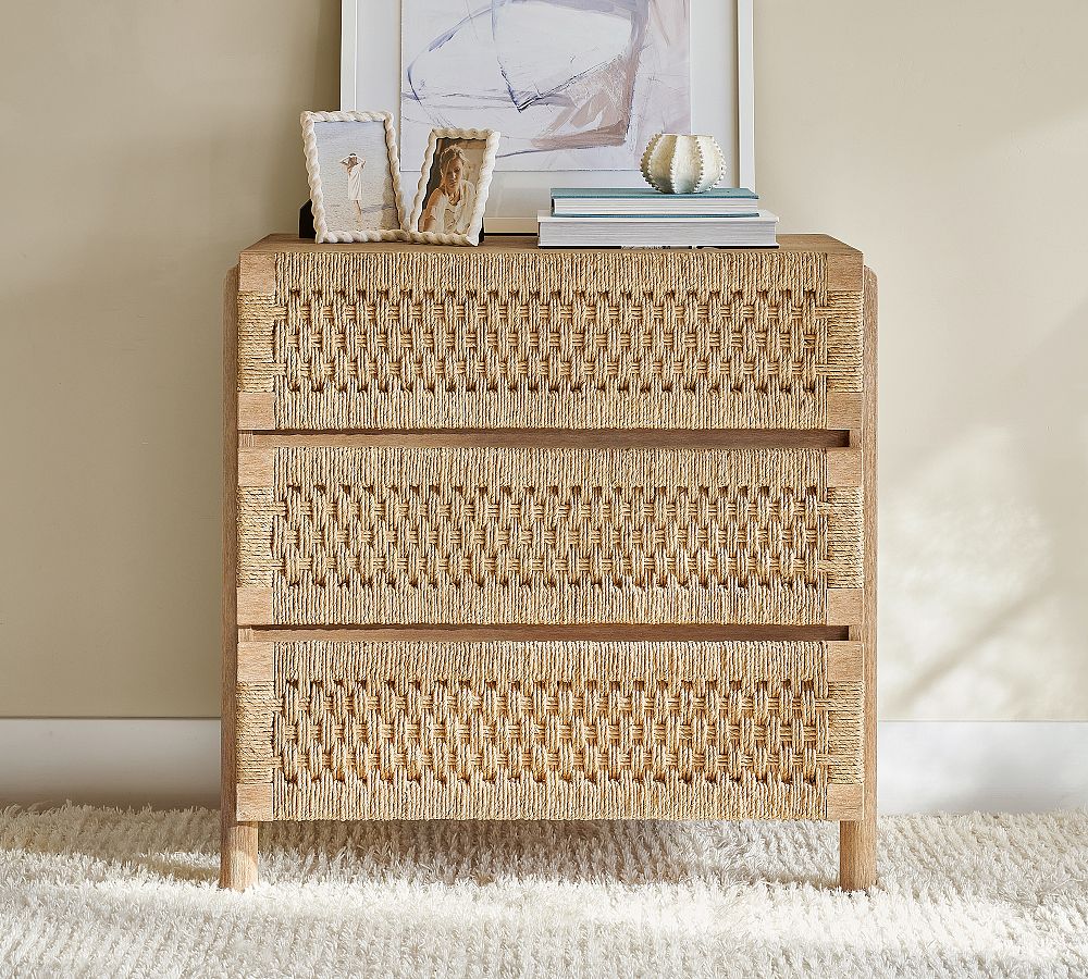 Bolinas 3-Drawer Woven Dresser (35") by Pottery Barn