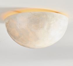 Isabel Capiz Round Flush Mount (15")