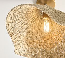 Raya Woven Round Flush Mount (21")