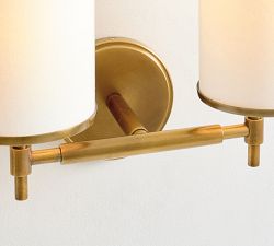 Andre Linen Cylinder Double Sconce (14")