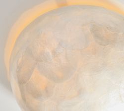 Isabel Capiz Round Flush Mount (15")