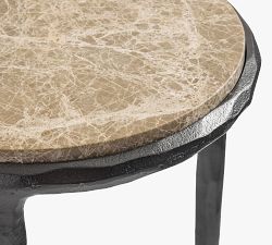 Hestan Round Marble Accent Table (10")