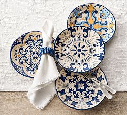 Lisbon Stoneware Salad Plates - Mixed Set of 4