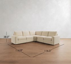 Pearce Modern Square Arm Power Reclining L-Shaped Sectional (116")
