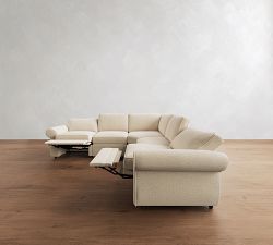 Pearce Roll Arm Power Reclining L-Shaped Sectional (119")