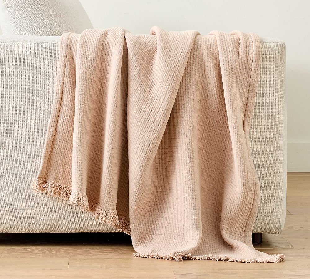 Cloud Gauze Throw - Blush, 50" x 60"