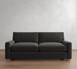 Open Box: PB Comfort Modern Square Arm Grand Sofa (87"), 2X2, Down Blend - Performance Casual Chenille Charcoal, Seadrift