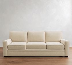 Open Box: Pearce Square Arm Grand Sofa (102"), 3X3 - Performance Boucle Oatmeal, Espresso