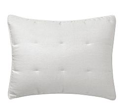 Open Box: Belgian Flax Linen Comforter Shams, Standard, Set of 2 - Soft Gray