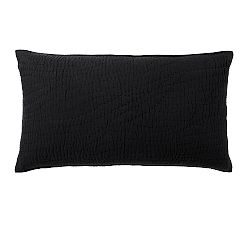 Open Box: Belgian Flax Linen Hand Stitched Shams, King, Set of 2 - Black