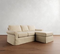 Buchanan Roll Arm Slipcovered Reversible Chaise Sectional (87")