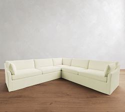 Reya Slipcovered 3-Piece L-Shaped Sectional (125")