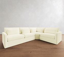 Westwood Slim Arm Deep Seat Slipcovered 3-Piece Wedge Sectional (130")