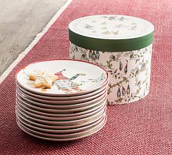 12 Gnomes of Christmas Stoneware Appetizer Plates 