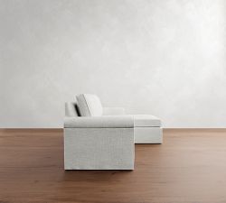 Cameron Roll Arm Slipcovered Chaise Sectional (100")