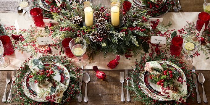 Holly Berry Stoneware Appetizer Plates - Set of 8 | Pottery Barn