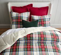 Stewart Plaid Cotton Sherpa Comforter