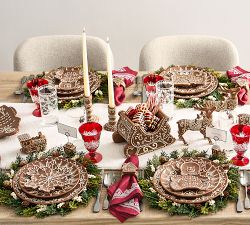 Gingerbread Snowflake Stoneware Appetizer Plates - Set of 4