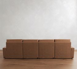 Larkspur Leather Power Reclining Double Chaise Sectional (146"-172")