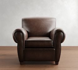 Manhattan Roll Arm Leather Chair