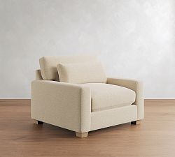PB Comfort Modern Square Arm Deep Seat Chair and a Half