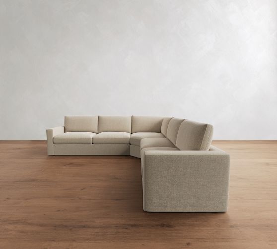 Westwood Square Arm 3-Piece L-Shaped Wedge Sectional (128"-138") by Pottery Barn