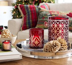 Antique Cut Glass Hurricane Candle Holder