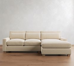 PB Comfort Modern Square Arm Deep Seat Chaise Sectional (100"&ndash;126")