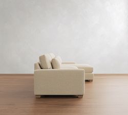 PB Comfort Modern Square Arm Deep Seat Chaise Sectional (100"&ndash;126")