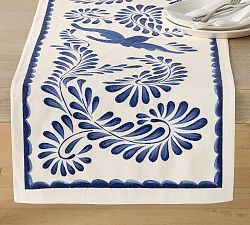 Puebla Embroidered Organic Cotton Table Runner