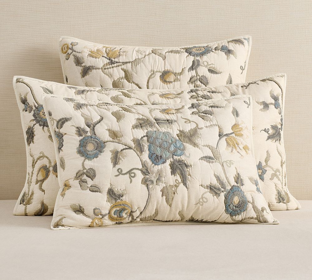 Tessa Embroidered Quilted Sham by Pottery Barn