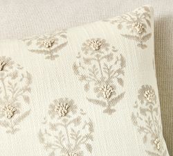 Avani Floral Block Print Reversible Pillow