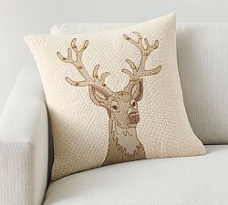 Jingle Stag Embroidered Pillow