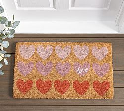 Watercolor Hearts Doormat