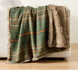 Woodrow Plaid Faux Fur Throw