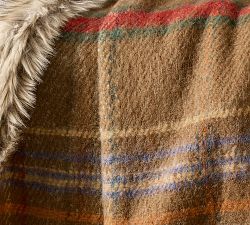 Woodrow Plaid Faux Fur Throw