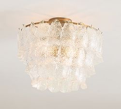 Alexandria Glass Round Tiered Flush Mount (18")